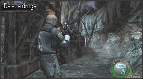 Etap rozpoczynasz obok szopy, w której znajdziesz maszynę do zapisu gry oraz handlarza - Castle (4-3) - ruiny zamkowe | Solucja Resident Evil 4 - Resident Evil 4 - PC - poradnik do gry