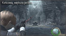 Na końcu drogi dotrzesz do większej jaskini, w której znajduje się nagrobek( - Castle (4-2) - jaskinia | Solucja Resident Evil 4 - Resident Evil 4 - PC - poradnik do gry