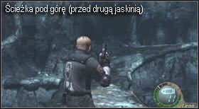 Po wyjściu skieruj się wąską ścieżką w lewo, gdyż jest to najkrótsza droga do kolejnego guzika - Castle (4-2) - jaskinia | Solucja Resident Evil 4 - Resident Evil 4 - PC - poradnik do gry