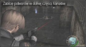 Dotarłeś do miejsca, w którym musisz zeskoczyć na dół do ścieków - Castle (3-2) - kanały z wielkimi insektami | Solucja Resident Evil 4 - Resident Evil 4 - PC - poradnik do gry
