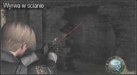 Następnie przejdź długą prostą do jej końca, a tam, skręcając w prawo, wejdź przez wyrwę w ścianie (zdjęcie prawe, mapa) do kolejnego korytarza - Castle (3-2) - kanały z wielkimi insektami | Solucja Resident Evil 4 - Resident Evil 4 - PC - poradnik do gry