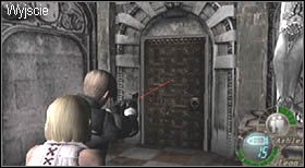 Teraz możesz wyjść przez drzwi (niszcząc kłódkę kilkoma kopniakami) do pomieszczenia, gdzie przesuwałeś posągi, a z niego znów do wcześniej odwiedzanych korytarzy - Castle (4-1) - pułapki Salazara | Solucja Resident Evil 4 - Resident Evil 4 - PC - poradnik do gry