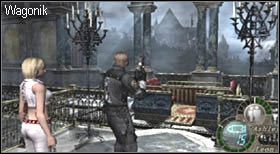 Dopiero wtedy przejdź przez wspomniane wcześniej drzwi i skorzystaj z kolejnego wagonika (wcześniej obszukując pomieszczenie - przeskocz niską barierkę) - Castle (4-1) - mechaniczne smoki | Solucja Resident Evil 4 - Resident Evil 4 - PC - poradnik do gry