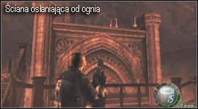 Gdy spostrzeżesz, że zrobił przerwę szybko pobiegnij w jego kierunku i zejdź krętymi schodami na dół - Castle (4-1) - mechaniczne smoki | Solucja Resident Evil 4 - Resident Evil 4 - PC - poradnik do gry