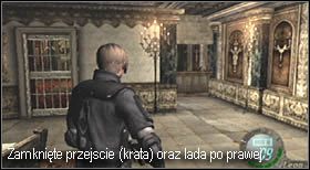 Znajdziesz się w jadalni; na stołach leży zioło i amunicja - Castle (3-3) - walka w klatce | Solucja Resident Evil 4 - Resident Evil 4 - PC - poradnik do gry