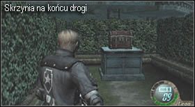 Przejdź nią do końca (mijając schody), znajdziesz tam kufer z amunicją wewnątrz - Castle (3-2) - ogrodowy labirynt | Solucja Resident Evil 4 - Resident Evil 4 - PC - poradnik do gry