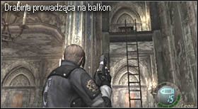 Jeśli spadniesz na ziemię przed otworzeniem krat, możesz powtórzyć sekwencję wchodząc po drabinie ulokowanej koło wyjścia z kanałów - Castle (3-2) - ucieczka sprzed ołtarza | Solucja Resident Evil 4 - Resident Evil 4 - PC - poradnik do gry