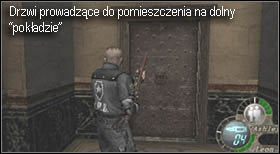 Gdy pierwsze zagrożenie zostanie wyeliminowane zejdź po schodach do korytarza w dolnej części pomieszczenia - Castel (3-1) - Pomocna Ashley | Solucja Resident Evil 4 - Resident Evil 4 - PC - poradnik do gry