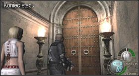 W następnym pomieszczeniu pozbądź się ostatnich niedobitków, podnieś amunicję z blatu i zakończ etap przechodząc przez wielkie drzwi - Castle (3-1) - ślepy więzień | Solucja Resident Evil 4 - Resident Evil 4 - PC - poradnik do gry