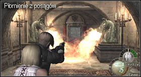 W kolejnym holu, w którym się znalazłeś, wisi wybuchowa lampa - nie strącaj jej teraz, gdyż przyda się za chwilę (zgadnij do czego :)) - Castle (3-1) - ślepy więzień | Solucja Resident Evil 4 - Resident Evil 4 - PC - poradnik do gry
