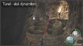 Przechodząc pierwszy ich odcinek dotrzesz do miejsca, gdzie znajdować się będzie drewniana kładka prowadząca do tunelu w skale - Village (2-3) - kolejka górska | Solucja Resident Evil 4 - Resident Evil 4 - PC - poradnik do gry