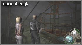 Wejdź po schodach, a w jej wnętrzu, po uprzednim opróżnieniu beczki, skorzystaj z kolejki górskiej - wyciągu - Village (2-3) - kolejka górska | Solucja Resident Evil 4 - Resident Evil 4 - PC - poradnik do gry