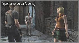 Po rozpoczęciu etapu przejdź niewielki odcinek drogi, a dotrzesz do większego placu, na którym załączy się scenka - Castle (3-1) - kolejne spotkanie Luisa | Solucja Resident Evil 4 - Resident Evil 4 - PC - poradnik do gry