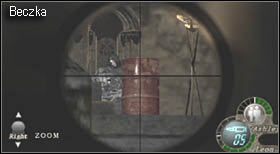 Przy końcu schodów zerknij w prawą stronę, przez lukę pomiędzy murem/barierką widoczna w oddali będzie jedną z czterech katapult - Castle (3-1) - katapulty | Solucja Resident Evil 4 - Resident Evil 4 - PC - poradnik do gry