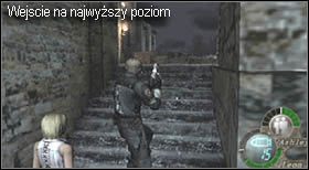 Następnie skieruj się w dalsza drogę na kolejne schody, tym razem prowadzące do góry - Castle (3-1) - katapulty | Solucja Resident Evil 4 - Resident Evil 4 - PC - poradnik do gry