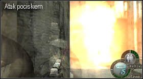 Atak odbiera bardzo dużo życia, więc nie dopuść do oberwania ognistą kulą - Castle (3-1) - katapulty | Solucja Resident Evil 4 - Resident Evil 4 - PC - poradnik do gry
