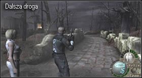 Wychodząc na górę dotrzesz do miejsca, w którym możesz skręcić w lewo na mały taras - Village (2-3) - droga do zamku | Solucja Resident Evil 4 - Resident Evil 4 - PC - poradnik do gry