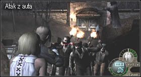 Po eksplozji bądź śmierci prowadzącego auto wypadnie z drogi i przewróci się - Village (2-3) - droga do zamku | Solucja Resident Evil 4 - Resident Evil 4 - PC - poradnik do gry