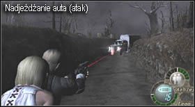Gdy przejdziecie kilka kroków załączy się krótka scenka, w której zobaczysz uruchamiane auto - Village (2-3) - droga do zamku | Solucja Resident Evil 4 - Resident Evil 4 - PC - poradnik do gry