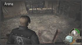 W jednym miejscu będziesz mógł zeskoczyć na dół, na ziemię z torami - Village (2-3) - arena | Solucja Resident Evil 4 - Resident Evil 4 - PC - poradnik do gry