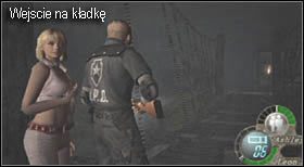 Po rozpoczęciu etapu przejdź kilka metrów, dojdziesz do miejsca, w którym stoi sprzedawca (mapa) - Village (2-2) - obrona domu | Solucja Resident Evil 4 - Resident Evil 4 - PC - poradnik do gry