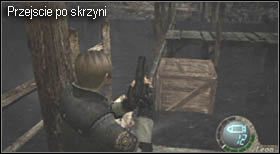 Będąc na niej podnieś amunicję z barierki i z beczki - Village (2-1) - wodospad | Solucja Resident Evil 4 - Resident Evil 4 - PC - poradnik do gry