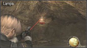 Idź nim, aż dotrzesz do większej komory, na środku której wisieć będzie kolejna lampa - Village (1-3) - podziemny tunel | Solucja Resident Evil 4 - Resident Evil 4 - PC - poradnik do gry