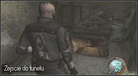 co spowoduje eksplozję (uczyń to z maksymalnej odległości) - Village (1-3) - podziemny tunel | Solucja Resident Evil 4 - Resident Evil 4 - PC - poradnik do gry