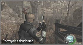 Na jego sklepieniu znajdują się błyszczące kryształy , strzelając w nie sprawisz, iż spadną i będziesz mógł je podnieść - Village (1-1) - Spotkanie Luisa | Solucja Resident Evil 4 - Resident Evil 4 - PC - poradnik do gry