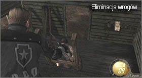 Bardzo wygodnym sposobem na wykończenie chociaż części z nich jest najpierw zwabienie wroga z piętra na ziemię, a później samemu wejście na górę - Village (1-1) - początek medalionów | Solucja Resident Evil 4 - Resident Evil 4 - PC - poradnik do gry