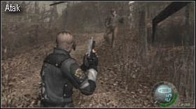 Nieco dalej rosną drzewa z umieszczonymi na nich ładunkami (połączone linką) - Village (1-1) - początek | Solucja Resident Evil 4 - Resident Evil 4 - PC - poradnik do gry