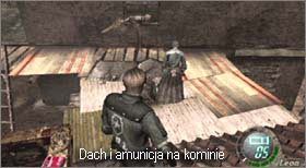 Drabinę możesz strącać, gdy wróg będzie próbował wejść, lecz pamiętaj że postawi ją ponownie - Village (1-1) - centrum | Solucja Resident Evil 4 - Resident Evil 4 - PC - poradnik do gry