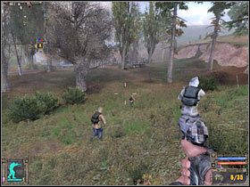 Towarzyszący ci Stalkerzy powinni sobie bez większych problemów poradzić sobie z najemnikami, pomimo tego, iż jest ich mniej - Questy (1) w Stalker Cień Czarnobyla | Kordon - S.T.A.L.K.E.R.: Cień Czarnobyla - poradnik do gry