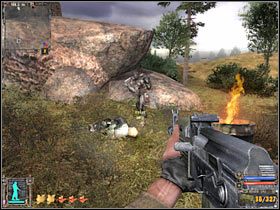 2 - Przewrócony samochód terenowy, który ze wszystkich stron otoczony jest przez anomalie - Mapa szczegółowa (1) | Dolina Mroku w Stalker Cień Czarnobyla - S.T.A.L.K.E.R.: Cień Czarnobyla - poradnik do gry