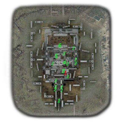 Najważniejsi NPC na mapie (kolor czerwony) - Mapa szczegółowa | Prypeć w Stalker Cień Czarnobyla - S.T.A.L.K.E.R.: Cień Czarnobyla - poradnik do gry