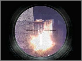 Spróbuj przesunąć się teraz do prawej ściany, tak aby móc zaatakować tych żołnierzy, którzy zaatakują od lewej strony (#1) - Questy | Tajne laboratorium w Stalker Cień Czarnobyla - S.T.A.L.K.E.R.: Cień Czarnobyla - poradnik do gry