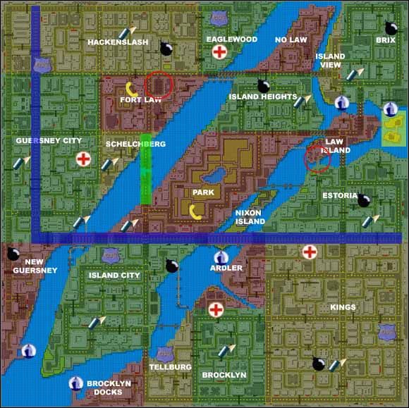 Liberty City w pewnym stopniu odwzorowuje Nowy Jork - Liberty City - Mapa | Mapy Grand Theft Auto - Grand Theft Auto - poradnik do gry