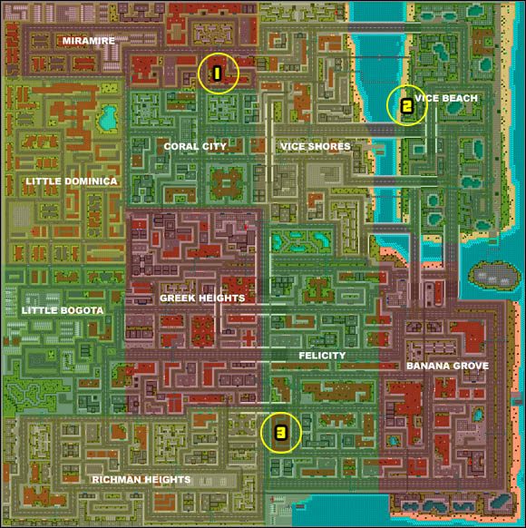 W południowo-wschodniej części Miramire znajdziesz dzwoniący telefon - Misje dodatkowe (1) | Vice City - Rasta Blasta | Grand Theft Auto - Grand Theft Auto - poradnik do gry