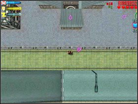 Po wysadzeniu wszystkich skieruj się dalej w prawo, gdzie przejdziesz przez mostek, a następnie w dół po schodkach #1, gdzie będziesz mógł zniszczyć generator #2 - Scientists (3) | Residential | GTA 2 - GTA 2 - poradnik do gry