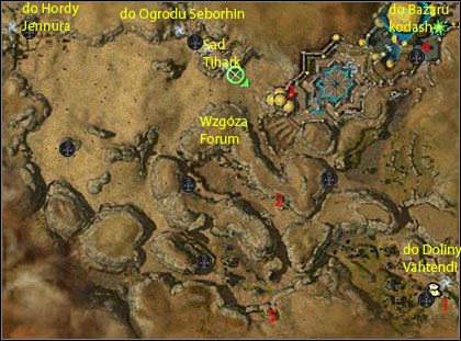 Wzgórza Forum są jednym z miejsc, gdzie można znaleźć specjalną skrzynkę, z której wypada złoty przedmiot oraz od 500 do 3000 złota (im dalsza kraina tym więcej) - Sad Tichark (miasto), Wzgórza Forum | Vabbi | Guild Wars Nightfall - Guild Wars: Nightfall - poradnik do gry