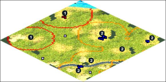 Zaczynasz posiadając dwa miasta (1 ) a Twoim zadaniem jest zniszczenie wszystkich budowli należących do Niebieskich - Belgium | Napoleon w Rise of Nations - Rise of Nations - poradnik do gry