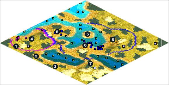Zaczynasz w 1 i od razu wybuduj tu pierwsze miasta - Great Lakes, Quebec | The New World Americans w Rise of Nations - Rise of Nations - poradnik do gry