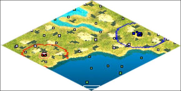 Tutaj aż się prosi o jak najszybsze zablokowanie najwęższej części mapy - Acadia | The Entire World w Rise of Nations - Rise of Nations - poradnik do gry