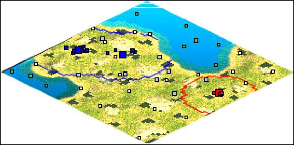 Na obu mapach są akweny wodne ale tylko w drugim przypadku można się pokusić o stosowanie okrętów - Anatolia | The Entire World | Rise of Nations - Rise of Nations - poradnik do gry