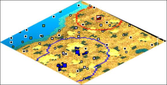 Mapa jest losowa ale zawsze są to wariacje na temat mapy podstawowej - taką też można stosować taktykę - Southern Africa | The Entire World | Rise of Nations - Rise of Nations - poradnik do gry