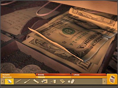 Otwórz teraz odpowiednią zakładkę inwentarza i kliknij na nowo pozyskanym banknocie, tak aby wyświetlić go na całym ekranie - część 9 | Krak czy Jack | CSI Kryminalne Zagadki Miami - CSI: Kryminalne Zagadki Miami - poradnik do gry