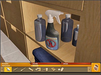 Twoją uwagę powinna teraz przyciągnąć niewielka buteleczka, znajdująca się po lewej stronie ekranu - część 7 | Udar słoneczny | CSI Kryminalne Zagadki Miami - CSI: Kryminalne Zagadki Miami - poradnik do gry