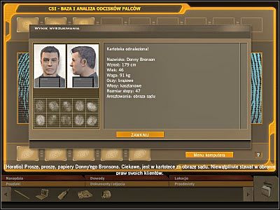 Skorzystaj teraz z czwartej opcji menu, czyli DNA - część 4 | Sąd ostateczny | CSI Kryminalne Zagadki Miami - CSI: Kryminalne Zagadki Miami - poradnik do gry