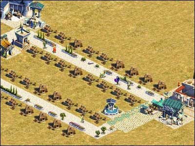 Aby rozbudować chałupy do poziomu 24-osobowych chat, musimy dostarczyć mieszkańcom wody i zapewnić pierwszy dostęp do kultury - Osiedla mieszkalne | Społeczeństwo w Zeus Pan Olimpu - Zeus: Pan Olimpu - poradnik do gry