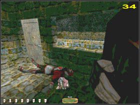 Właściwe skończyłeś, jednak chciałbym jeszcze powrócić do lokacji z dwójką przeciwników (33 ), których widziałeś za podświetlanym obrazem - BRAKE FROM CRAGSCLEFT PRISON (4) | MISJA 2 | Thief The Dark Project - Thief: The Dark Project - poradnik do gry